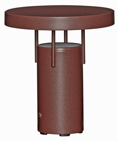 Hübsch HÜBSCH lampada LED da tavolo a ricarica BringMe Mini, bordeaux, 20 cm dimmerabile, Rosso, Metallo, Moderno