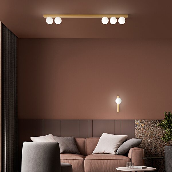 Plafoniera Minimal Snooky Metallo Oro 5 Luci G9 Ip20