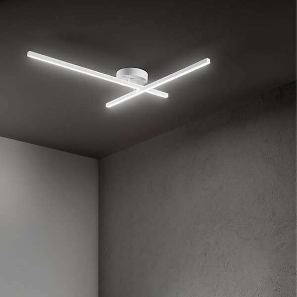 Plafoniera Moderna Syncro Alluminio Bianco Led 29W Dimmerabile Ip20