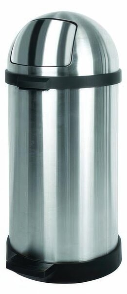 Pattumiera Gettacarta PUSH APOLLINO diametro 38X38xx h 75 cm - 40 Lt con sportello basculante in acciaio inox