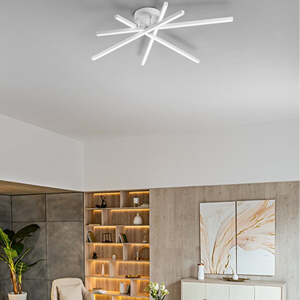 Plafoniera Moderna Syncro Alluminio Bianco Led 58W Dimmerabile Ip20