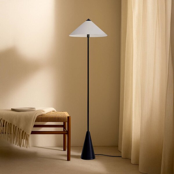Lampada da terra Norvik Lindby, Nero, Soggiorno / Sala da pranzo, Metallo, Moderno, Lampada da terra