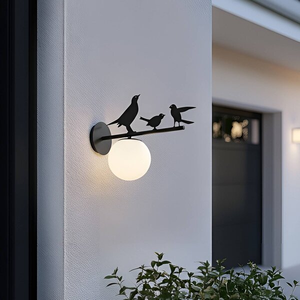 Applique da esterni Lintu Bird Lindby, dimmerabile, Nero, Metallo, Campagna / Rustiche, Applique da esterni