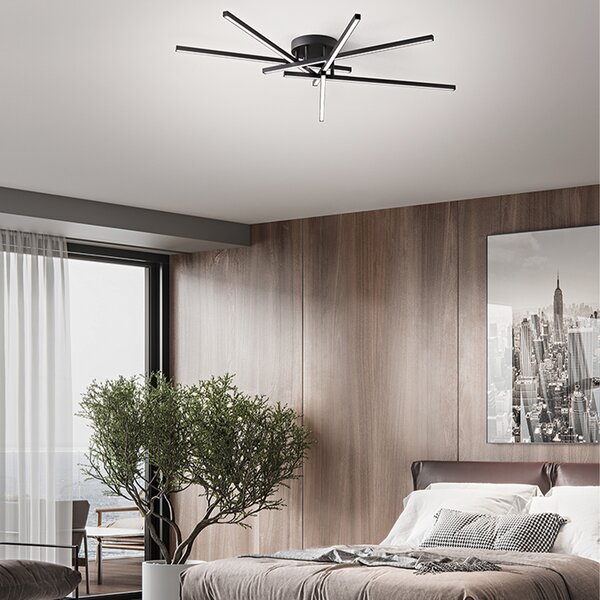 Plafoniera Moderna Syncro Alluminio Nero Led 70W Dimmerabile Ip20