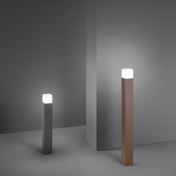 Paletto Esterno Moderno Tower Alluminio Antracite 1 Luce E27 Ip54 H60
