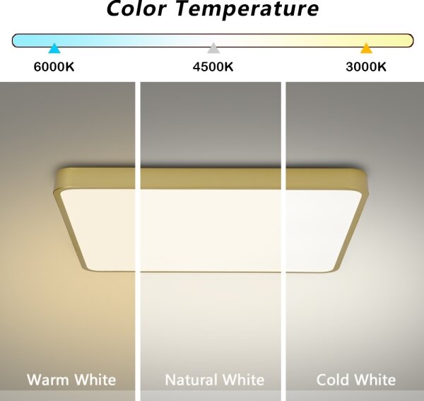 Brilagi-LED Plafoniera dimmerabile POOL LED/48W/230V 3000-6000K 50x50 cm dorata + telecomando