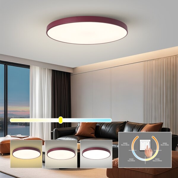 Brilagi - Plafoniera LED POOL LED/100W/230V 3000/4000/6000K 80 cm bordeaux