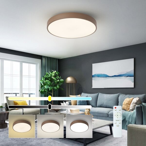 Brilagi - Plafoniera LED dimmerabile POOL LED/60W/230V 3000-6000K 50 cm marrone + telecomando