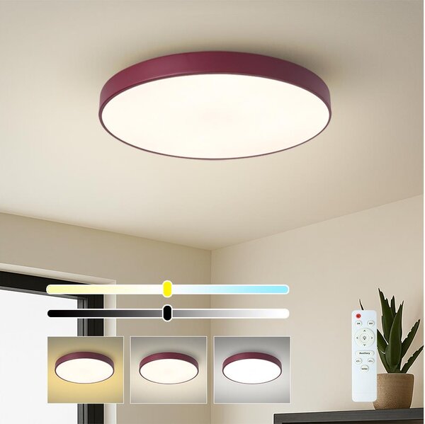 Brilagi-LED plafoniera dimmerabile POOL LED/60W/230V 3000-6000K 50 cm bordeaux + telecomando