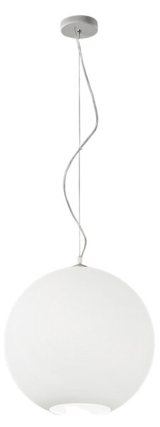 Sospensione Contemporanea Ufo Metallo Cromo Vetro Bianco 1 Luce E27 Ip20 D40