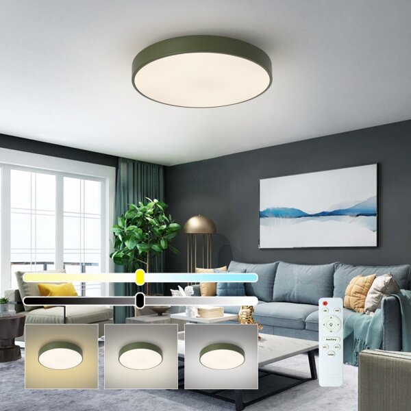 Brilagi - Plafoniera LED dimmerabile POOL LED/60W/230V 3000-6000K 50 cm verde + telecomando