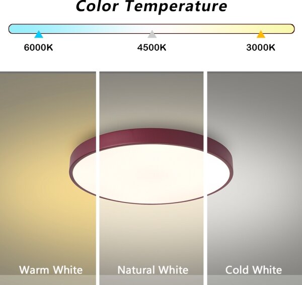 Brilagi-LED dimmerabile plafoniera POOL LED/36W/230V 3000-6000K 30 cm bordeaux+telecomando