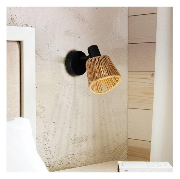Eglo 44128 - Faretto da parete KEELBY 1xE14/10W/230V nero/beige