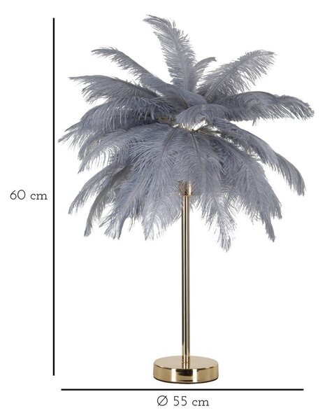 Lampada da tavolo grigia-oro (altezza 55 cm) Palm - Mauro Ferretti