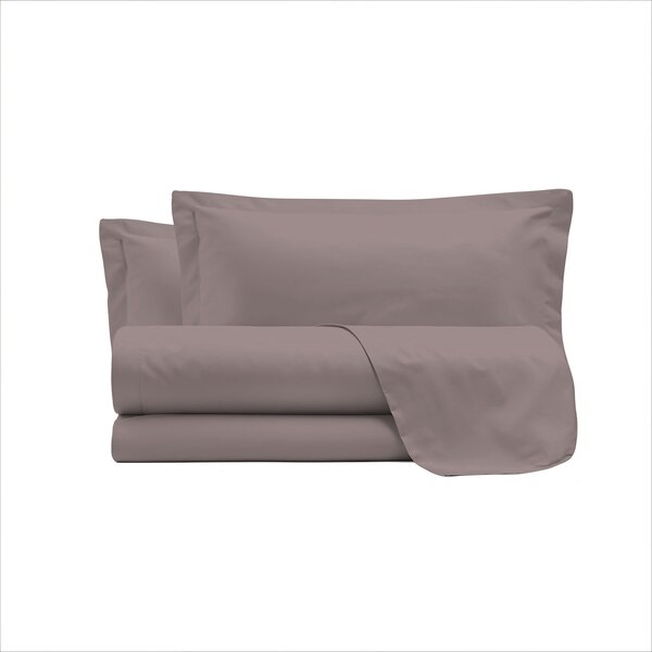 Set Lenzuola Sopra Sotto e Federe Matrimoniale Maxi 180x200 cm Linea Cloe in Raso di Cotone Rosa Antico