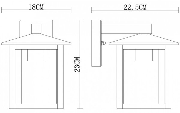 Applique Corten Mattone E27, IP54 per Esterni - Serie PILLAR Base E27