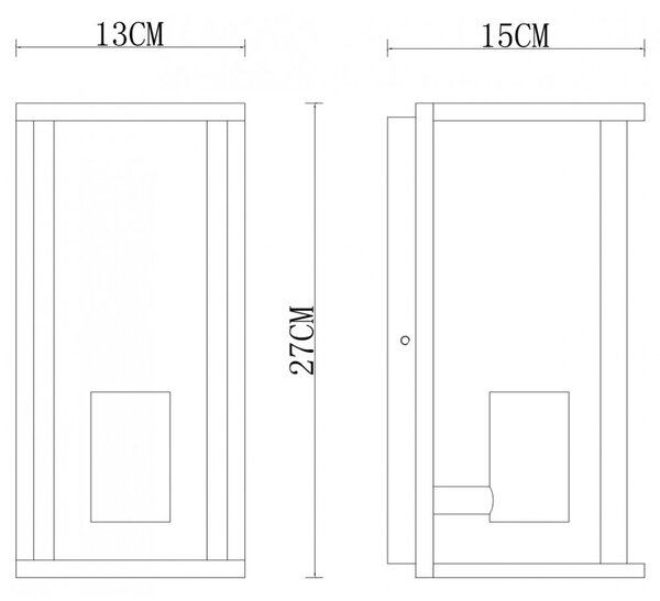 Applique Nera E27, IP54 per Esterni - Serie PRISM Base E27