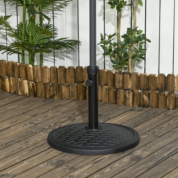 Outsunny Base per Ombrellone di 14kg per Pali da Ø32-38 mm, Metallo e Cemento, Ø46 cm, Nero