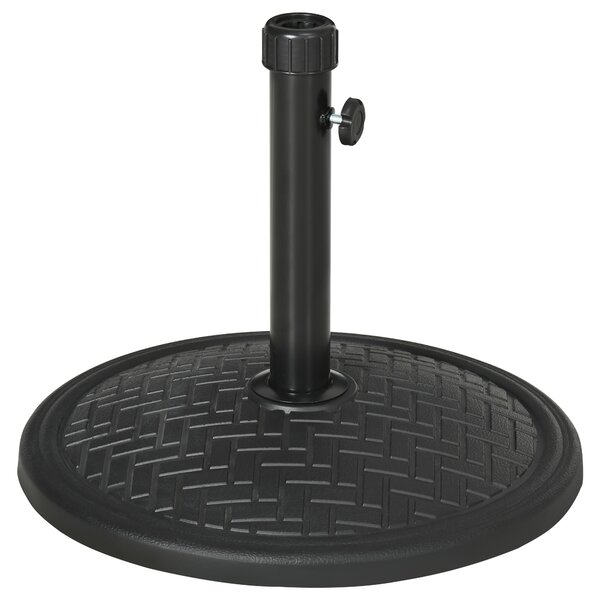 Outsunny Base per Ombrellone di 14kg per Pali da Ø32-38 mm, Metallo e Cemento, Ø46 cm, Nero