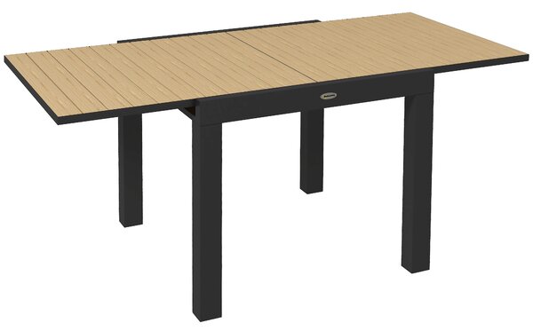 Outsunny Tavolo da Giardino Allungabile per 4-6 Persone con Piano a Doghe, in Alluminio, 81/162x80x75 cm, Giallo|Aosom