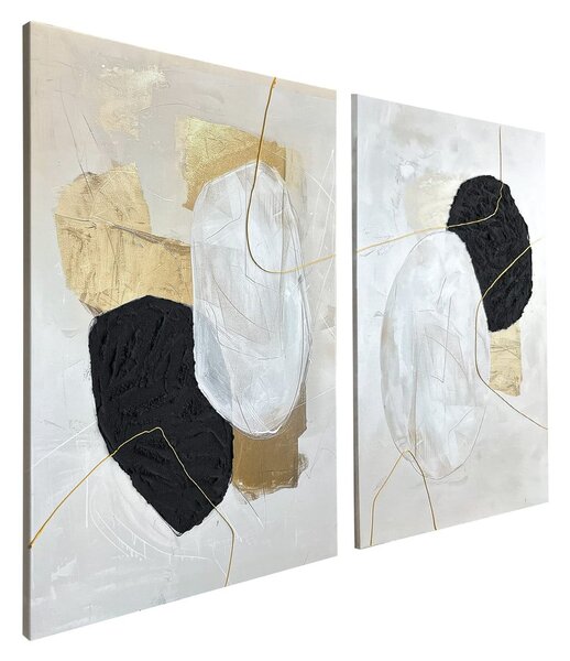 Set di quadri con elementi dipinti a mano 2 pz 50x70 cm Crystal – Styler