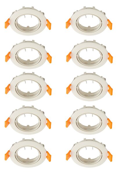 Prios plafoniera a incasso Fibur, beige, zinco, Ø 8,2 cm, 10 unità Fibur PRIOS, dimmerabile, Crema / Ambra, Soggiorno / Sala da pranzo, Metallo, Moderno