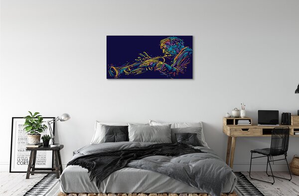 Quadro stampa su tela Trumpet Man 100x50 cm