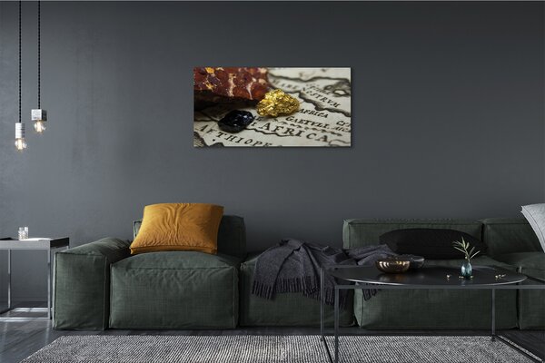 Quadro su tela Mappa d'oro 100x50 cm