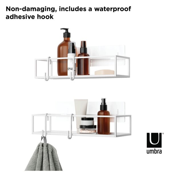 Mensola da bagno autoportante in acciaio bianco Cubiko - Umbra