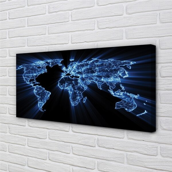 Quadro su tela Mappa blu 100x50 cm