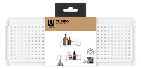 Mensola da bagno autoportante in acciaio bianco Cubiko - Umbra