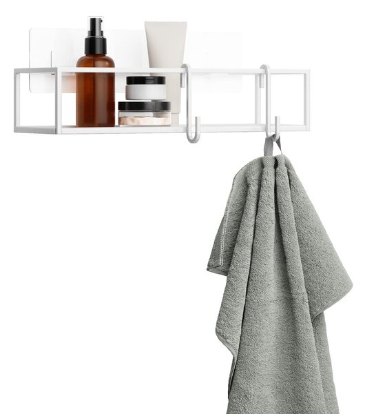 Mensola da bagno autoportante in acciaio bianco Cubiko - Umbra