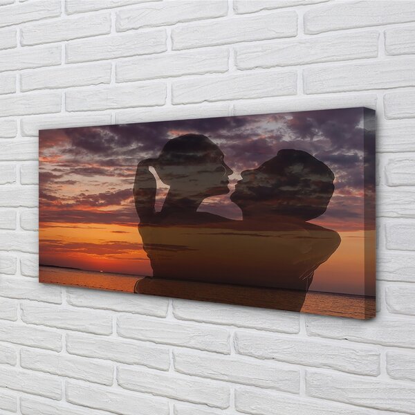 Quadro su tela Cloud Sky People Sea 100x50 cm