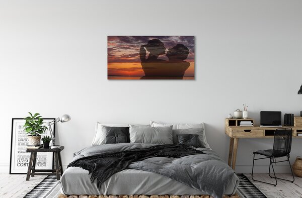 Quadro su tela Cloud Sky People Sea 100x50 cm
