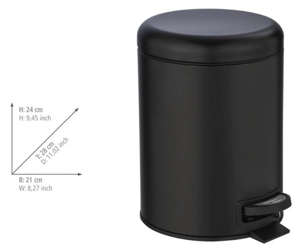 Cestino nero , 5 l Leman - Wenko