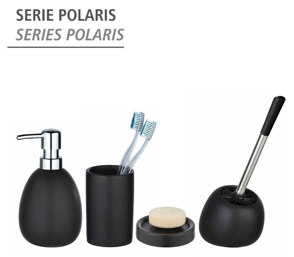 Dispenser di sapone in ceramica nera opaca Polaris - Wenko