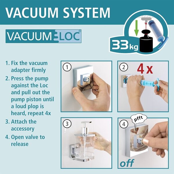 Portasapone autoportante Vacuum-Loc, 12 x 12 cm Quadro - Wenko