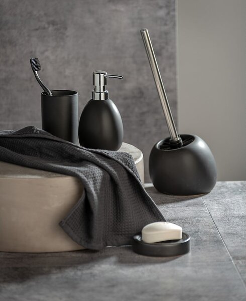 Dispenser di sapone in ceramica nera opaca Polaris - Wenko