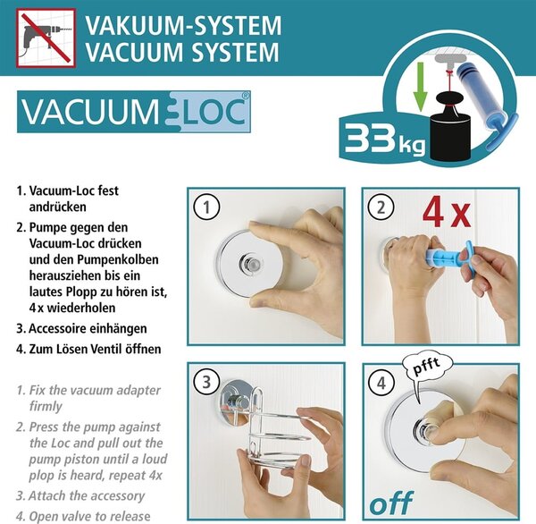 Porta carta igienica Vacuum-Loc® nero Milazzo - Wenko