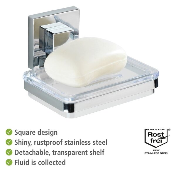 Portasapone autoportante Vacuum-Loc, 12 x 12 cm Quadro - Wenko