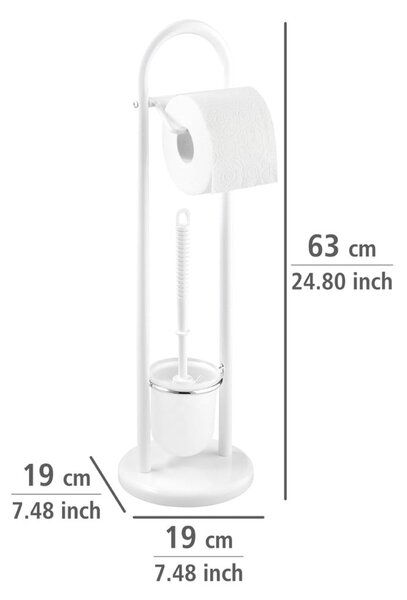 Scopino bianco con porta carta igienica Siena - Wenko
