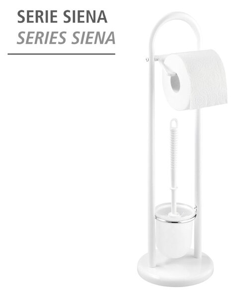 Scopino bianco con porta carta igienica Siena - Wenko