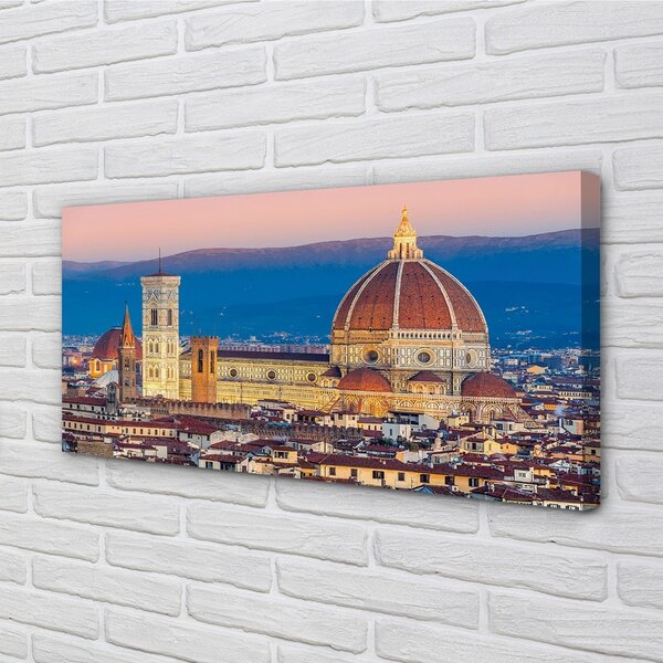 Quadro su tela Night panorama del dipartimento italiano 100x50 cm