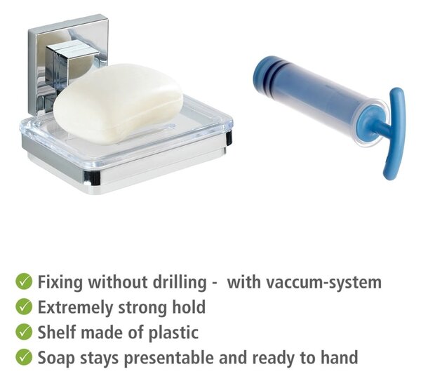 Portasapone autoportante Vacuum-Loc, 12 x 12 cm Quadro - Wenko