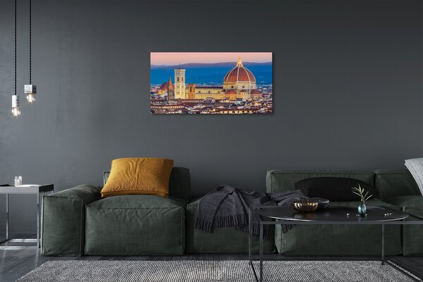 Quadro su tela Night panorama del dipartimento italiano 100x50 cm
