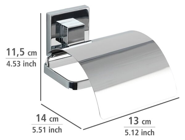 Porta carta igienica autoportante Vacuum-Loc, 14 x 13 cm Quadro - Wenko