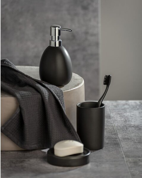 Dispenser di sapone in ceramica nera opaca Polaris - Wenko