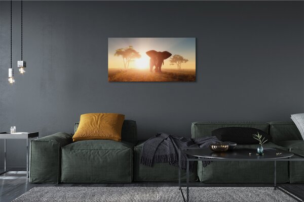 Quadro su tela Albero di elefanti 100x50 cm
