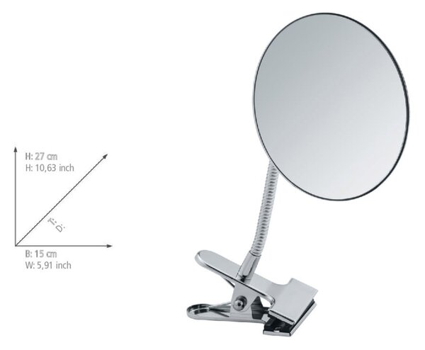Specchio per make-up con ingrandimento (5x) ø 15 cm Clip – Wenko