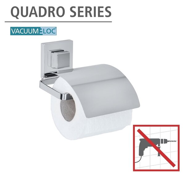 Porta carta igienica autoportante Vacuum-Loc, 14 x 13 cm Quadro - Wenko
